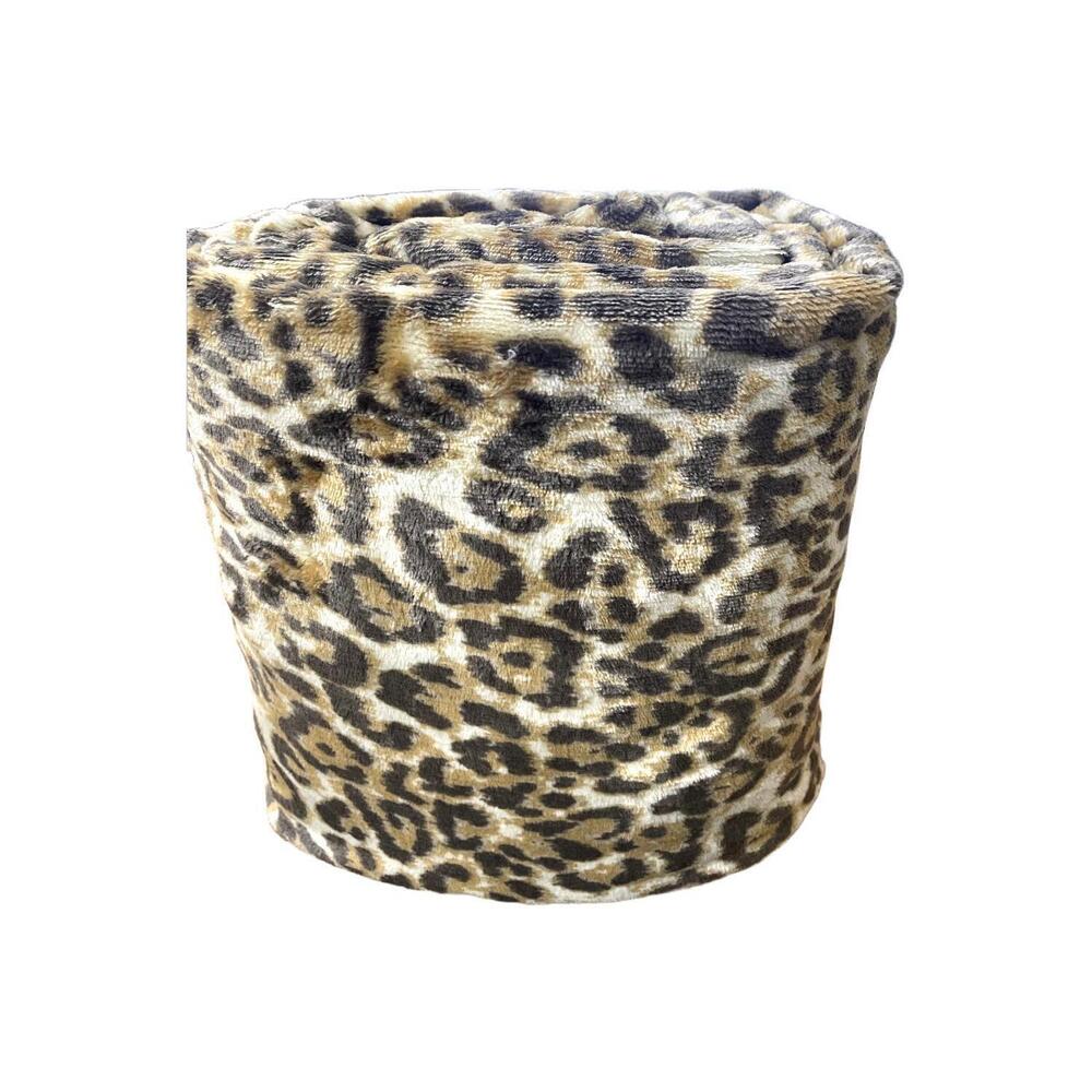Home Reflections Reversible Rib & Plush 60x80 Printed Throw Leopard
